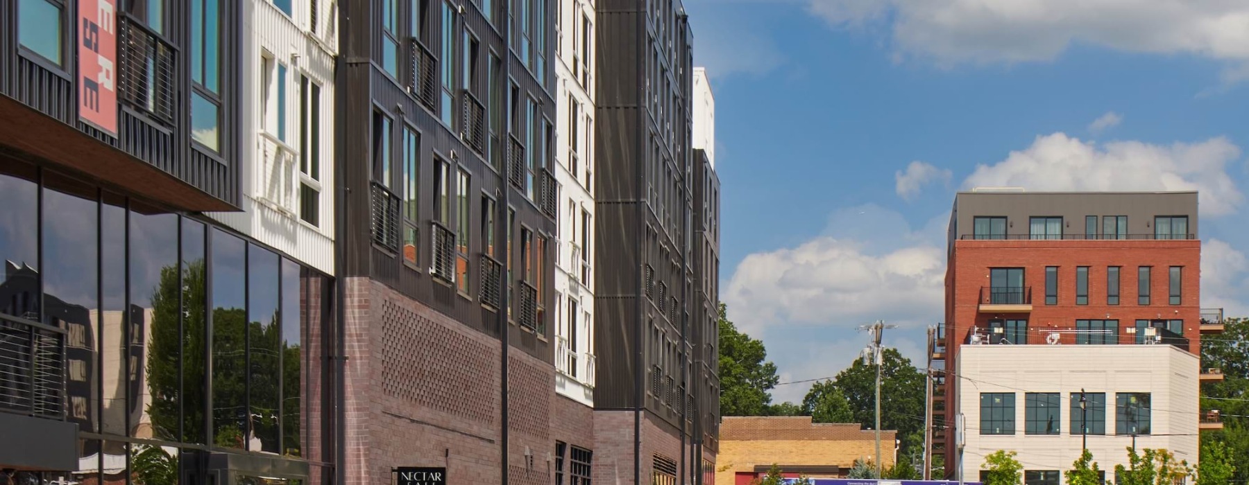 area with storefronts